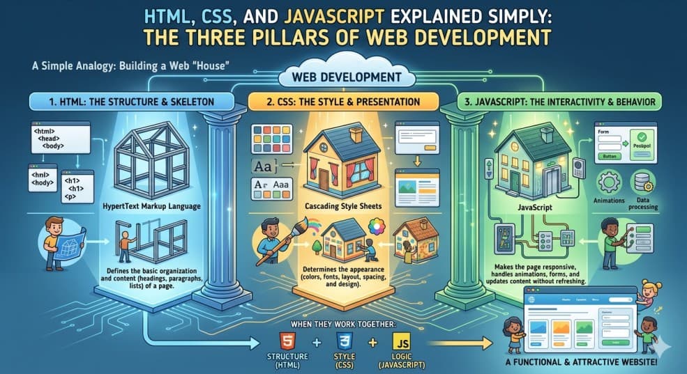 HTML CSS JavaScript for Beginners: The Three Pillars of Web Development
