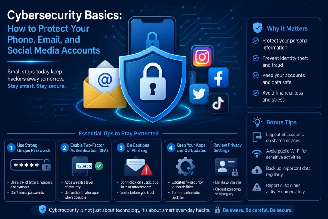 Cybersecurity Basics: Protect Your Phone, Email & Social Media