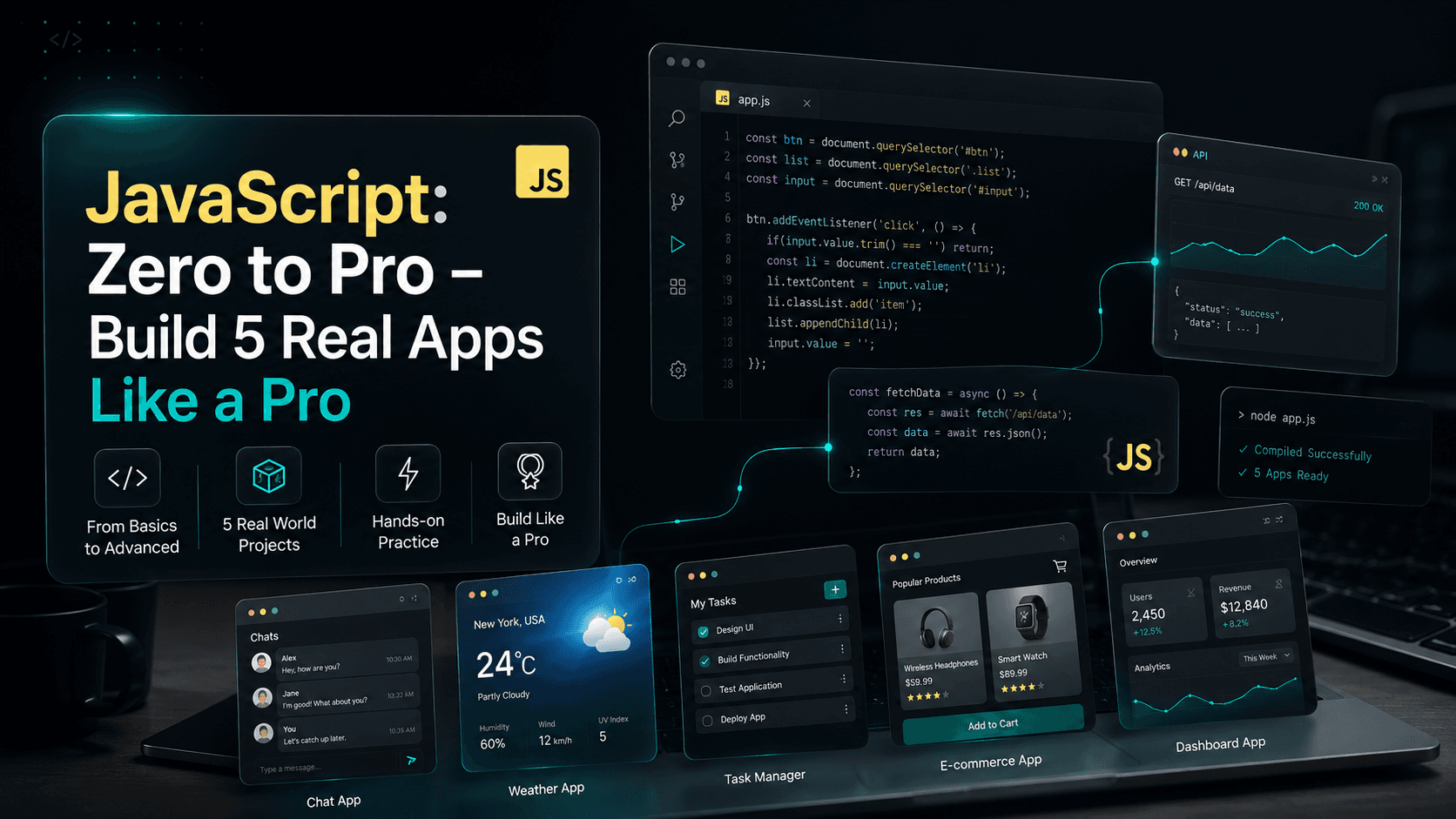 JavaScript Zero to Pro: Build 5 Real Apps Like a Pro