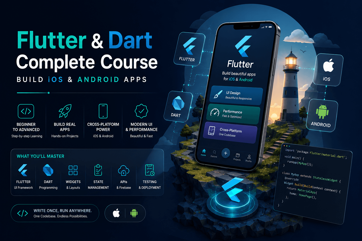 Flutter & Dart Complete Course - Build iOS & Android Apps