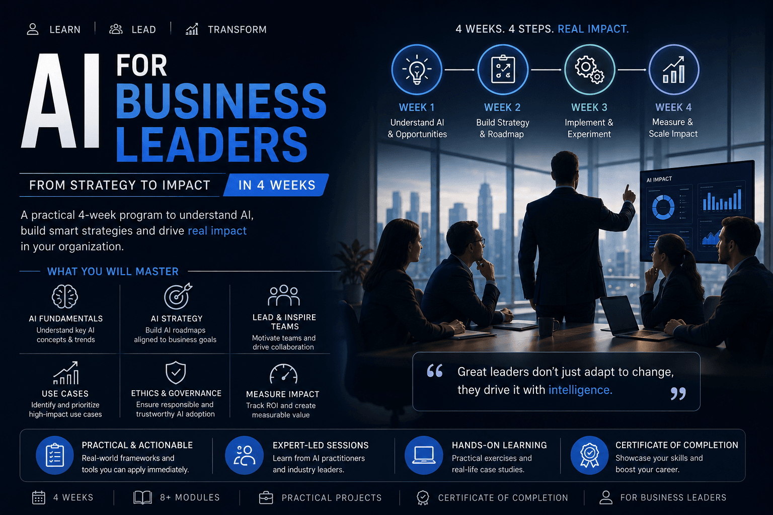 AI for Business Leaders: From Strategy to Impact in 4 Weeks
