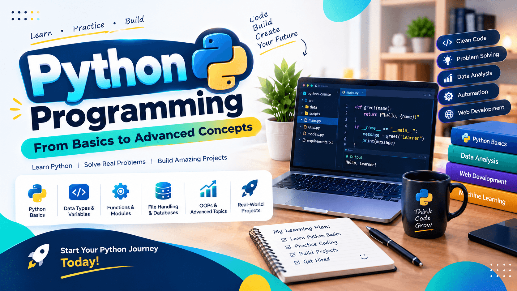 Python Programming: From Basics to Advanced Concepts