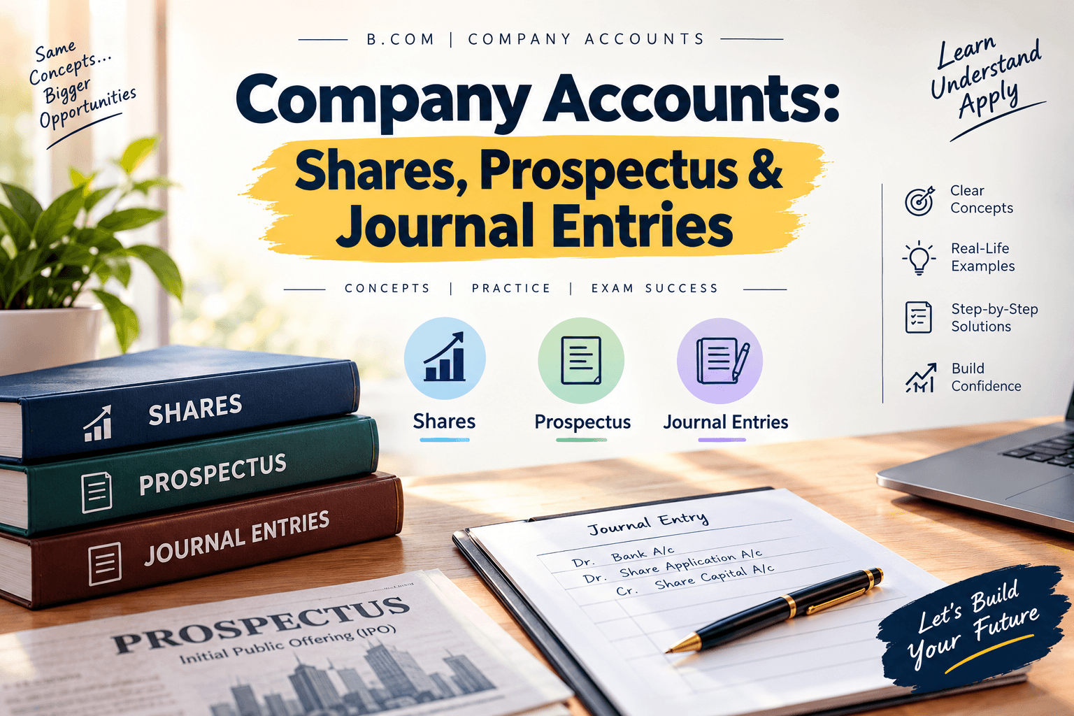 Company Accounts: Shares, Prospectus & Journal Entries